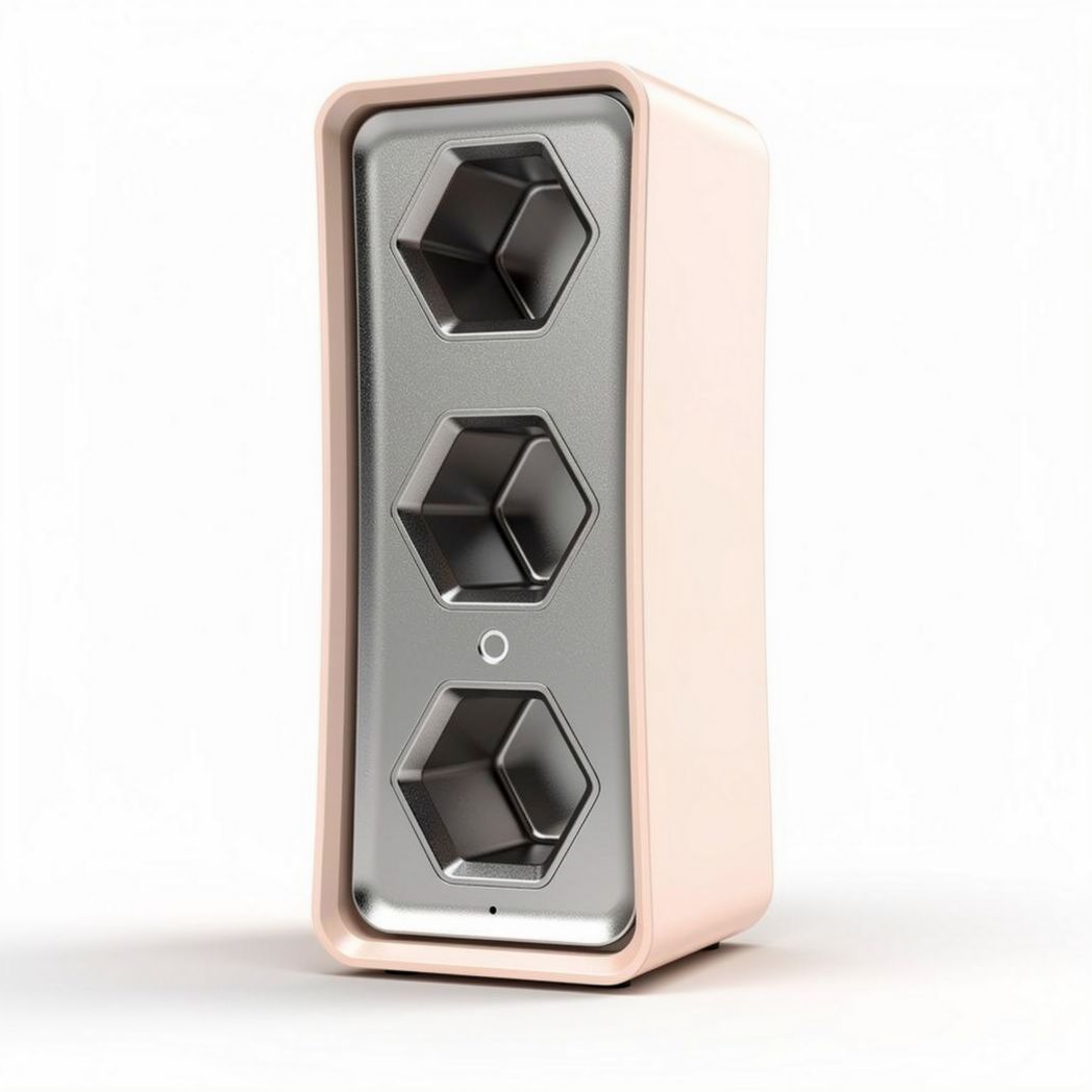 Three outlet power strip with surge protection and modern design 20 x 10 x 30cm