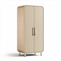 Wooden storage cabinet with double doors and metal legs 80 x 40 x 180cm