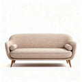 Fabric sofa in beige color with wooden legs 200 x 90 x 80cm